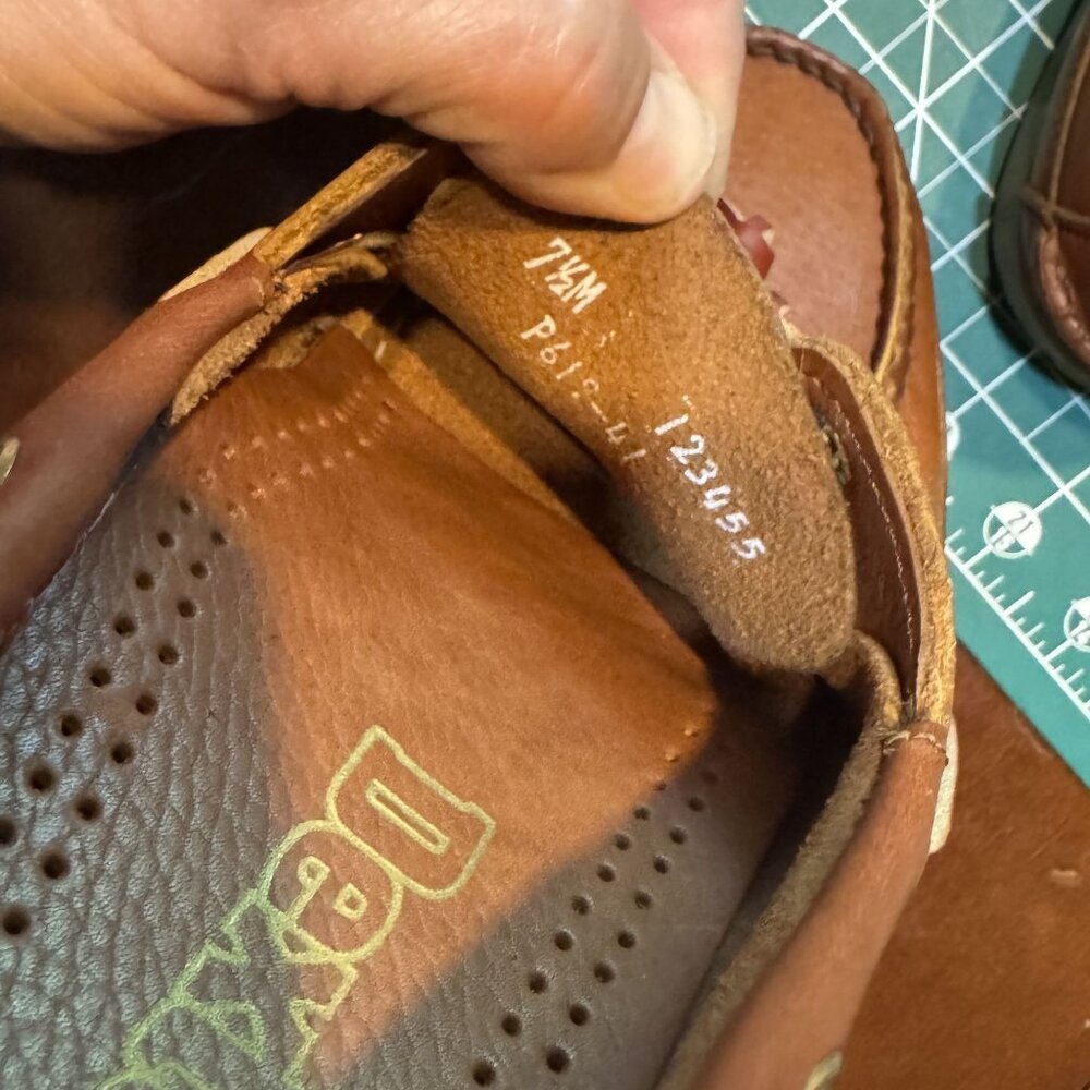 Dexter Mens Navigator II Boat Shoes 7.5M Tan Waxy Leather Casual Deck Loafers - Picture 5 of 7
